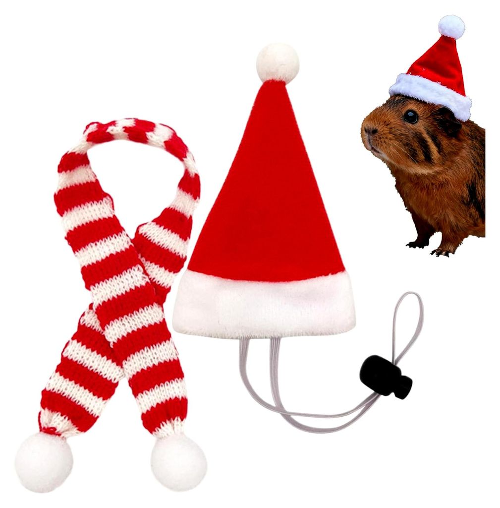Hühnermützen für Hühner, Weihnachtsmann-Cosplay-Kostüm, lustiger Santa-Hut für kleine Haustiere mit verstellbarem Kinnriemen - für Enten, Ha...