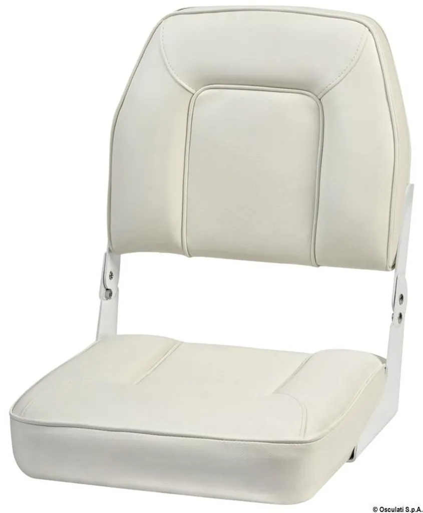 Siège de luxe pliable avec dossier blanc, finition premium et robuste