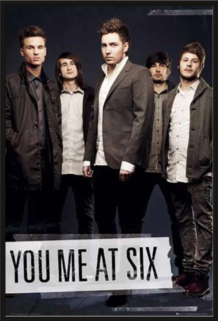 Décoration Murale You Me At Six Poster Géant avec Cadre Noir Prêt à Poser