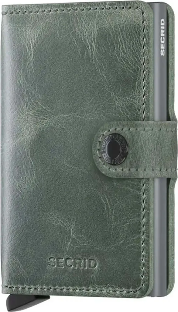 Secrid Miniwallet Vintage Sage 10 cm - Portefeuille Compact en Cuir