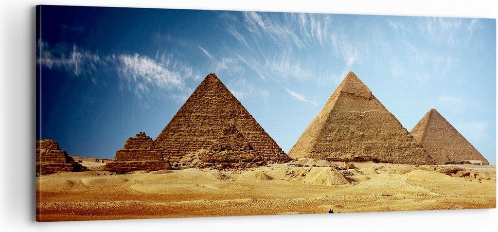 Bild auf Leinwand - Leinwandbild - Pyramide Wüste Sand - 100x40cm - Wand Bild - Wanddeko - Leinwanddruck - Bilder - Kunstdruck - Wanddekoration - ...