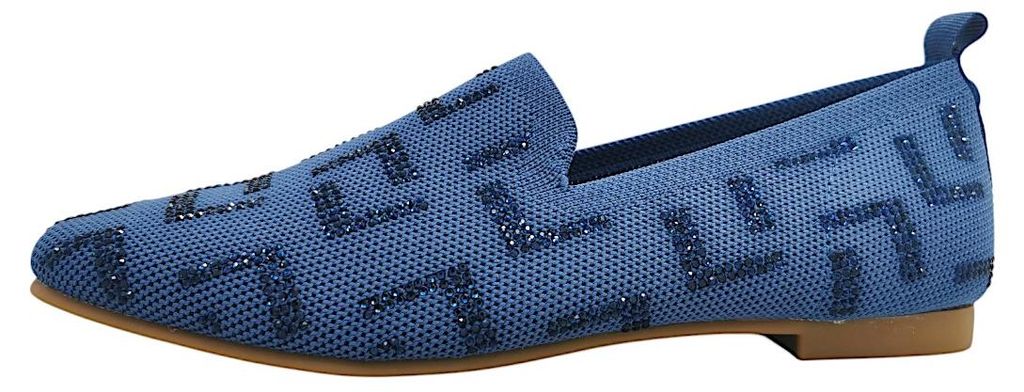 Scarpe da donna, mocassini, scarpe basse, blu, casual Immagine del prodotto 