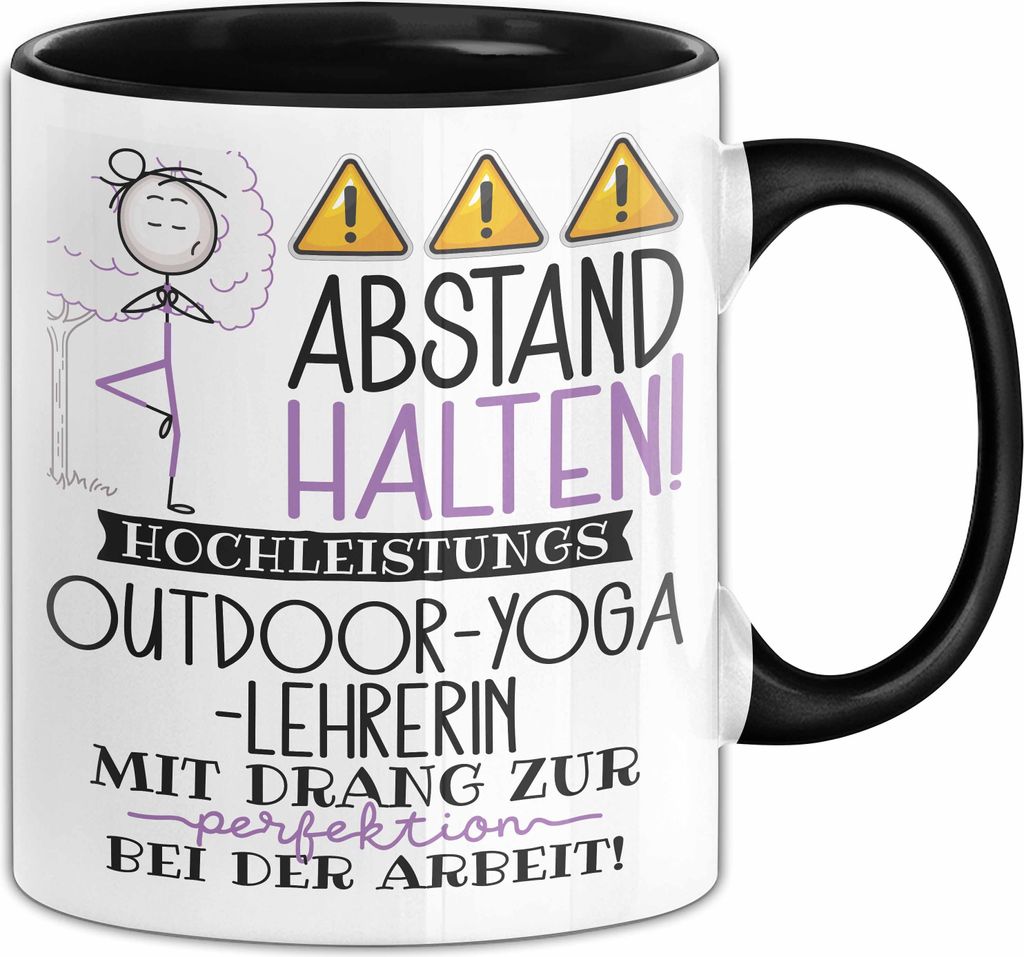 Outdoor-Yoga-Lehrerin Tasse Geschenk Lustig Abstand Halten Produktbild 