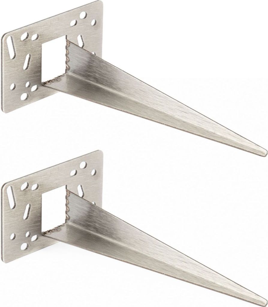 Novatool 2 x Erdspiess 10 x 6 x 18 cm Edelstahl Profi Gartenspieße Erdspieß für Lampen Gartenzubehör Steckdosensäulen Bodenanker für Lampen B...