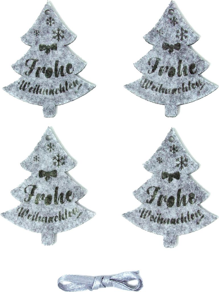 Oblique Unique 4 Filz Geschenkanhänger Tannenbaum Frohe Produktbild 1