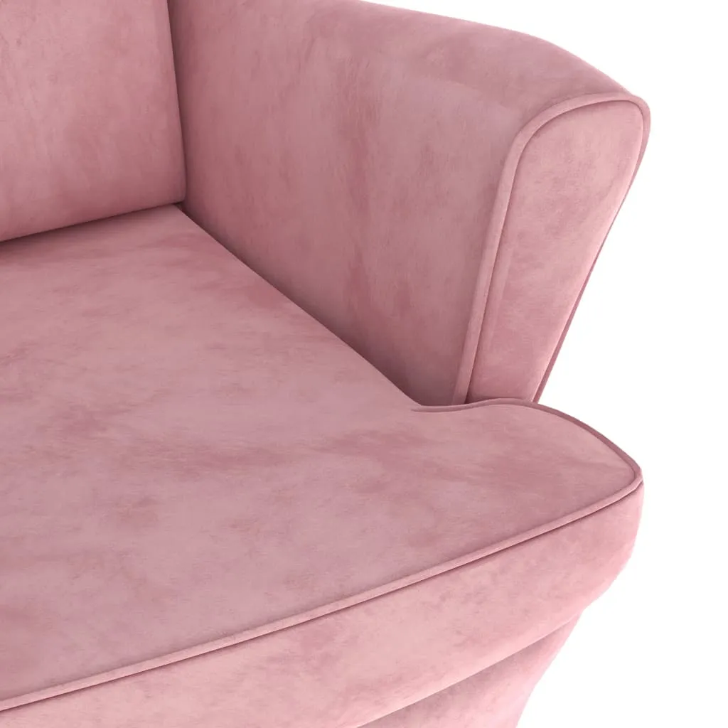 Fauteuil de salon rose en velours doux - Fauteuil crapaud design chic