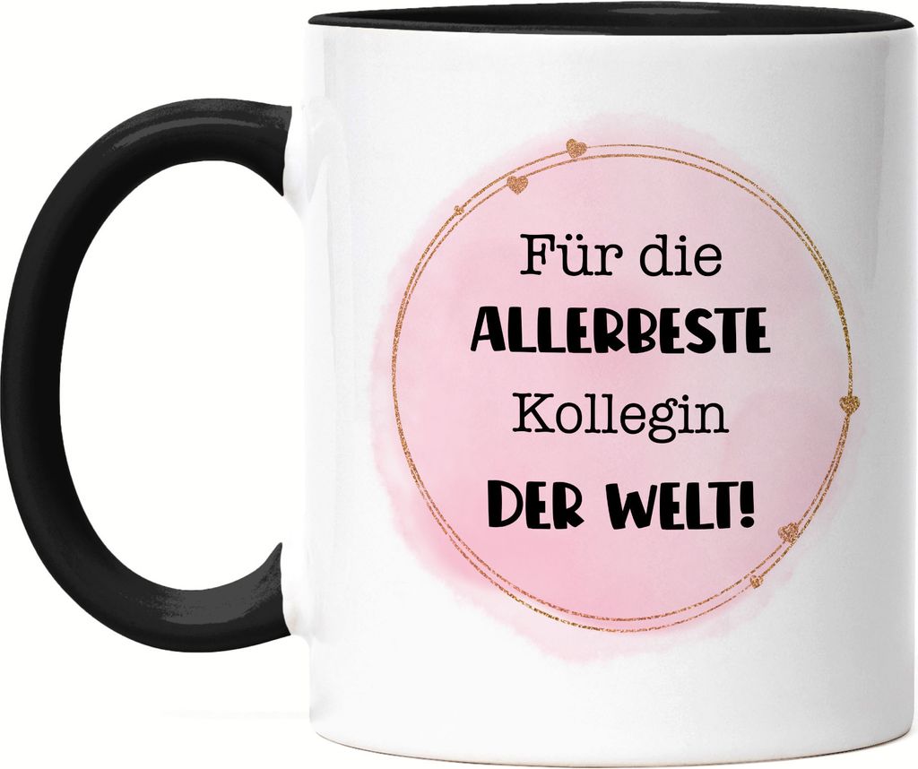Für die allerbeste Kollegin der Welt Tasse Schwarz Büro Abschiedsgeschenk Lieblingskollegin Abschied