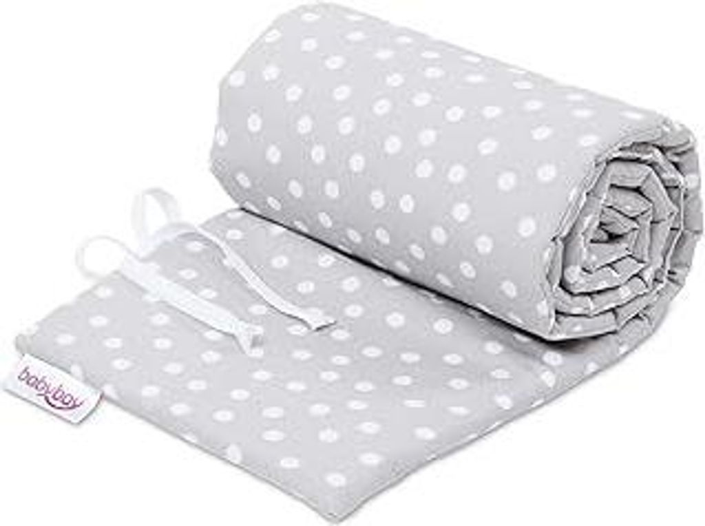 babybay Nestchen Piqué passend für Modell Boxspring XXL, perlgrau Punkte weiß