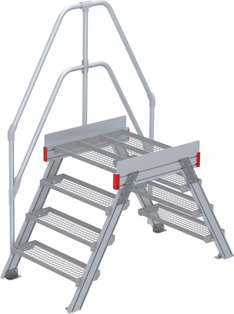 Euroline 512 Überstieg 60° 800mm Stufenbreite 2x4 Stufen Stahl Gitterrost