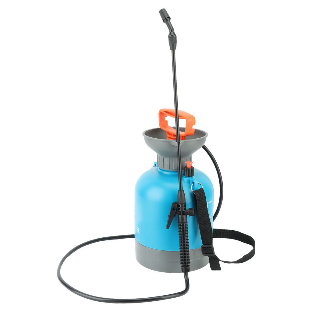 Robuster, tragbarer Drucksprüher mit großem Fassungsvermögen (3 Liter) für Garten, Hof und Park, blau