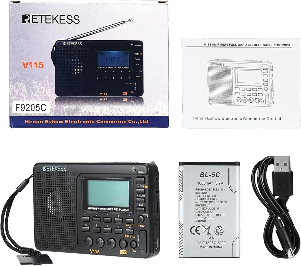 Przenośne radio Retekess V115, radio AM FM SW z Zdjęcie produktu 14