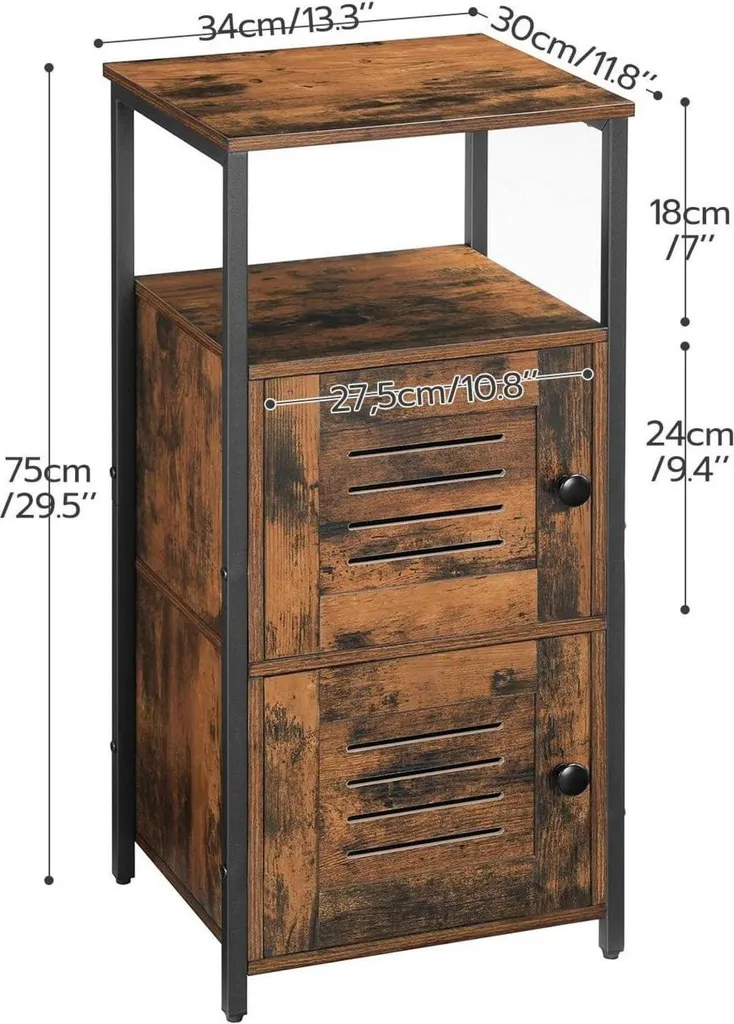 Armoire d'appoint à lamelles avec pieds réglables VASAGLE - Modèle LSC