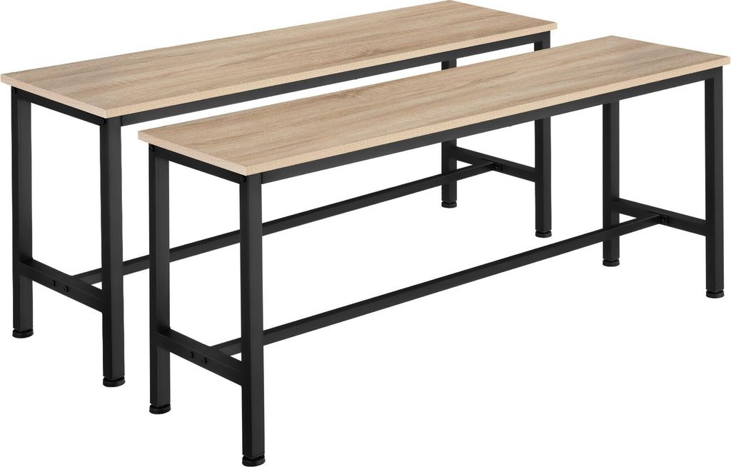 2 bancs Fairfield - Bois clair industriel, Chêne Sonoma Image du produit 