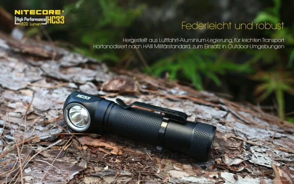 NiteCore HC33 Lampe frontale étanche IPX8 1800lm avec base magnétique - 24