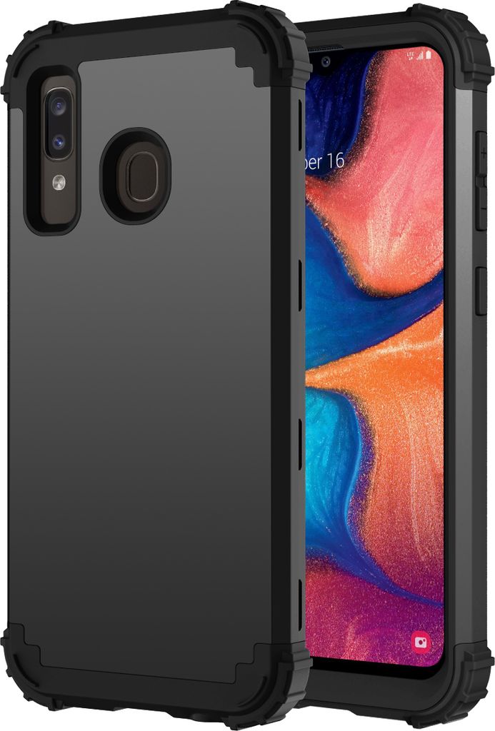 Galaxy A50S Hülle, 3 in 1 Hybrid PC TPU Stossfest Robust Schutzhülle für Samsung Galaxy A20 / A30 / A50 / A50S Schwarz