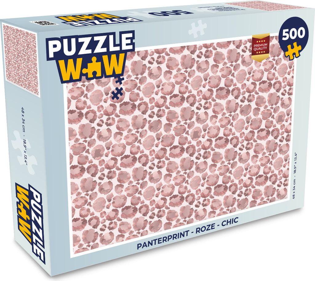 MuchoWow Puzzle 500 Teile Pantherdruck - Rosa - Schick - 500 Teile - Kinder - Selberbauen - Puzzlespiele