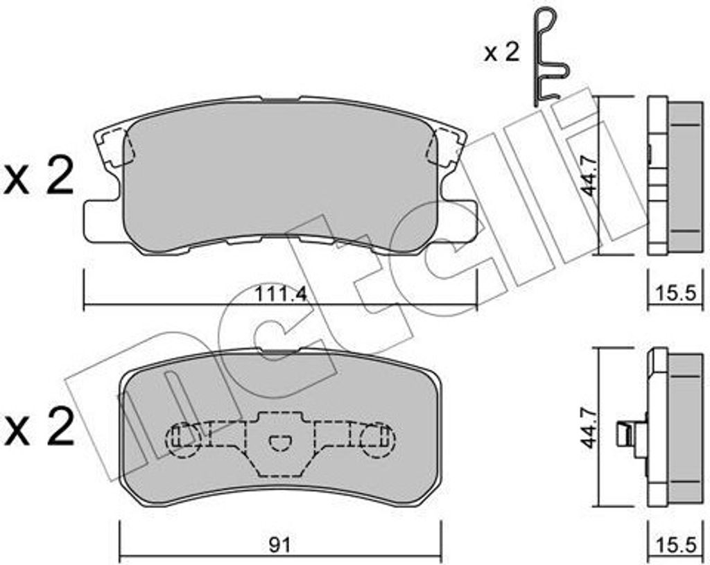 METELLI Bremsbeläge Satz Hinten Bremsklötze passend für PEUGEOT 4007 (VU, VV) 22-0400-0