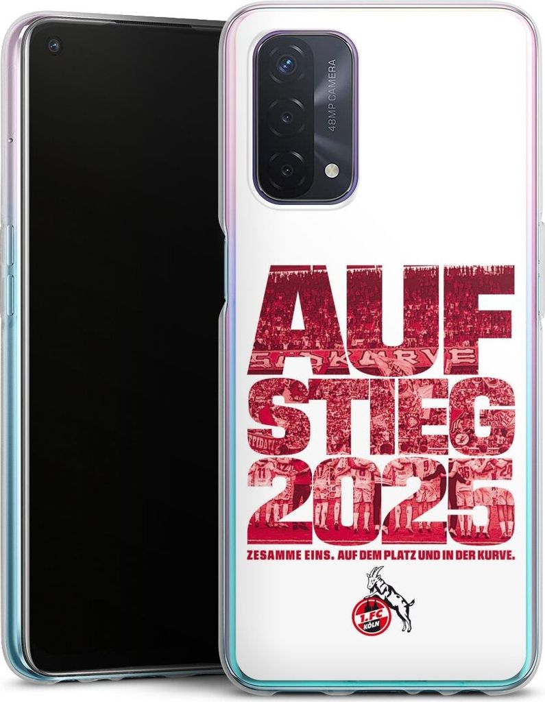 DeinDesign Handyhülle für Oppo A74 5G Silikon Hülle Case Smartphone Schutzhülle 1. FC Köln Aufstieg Offizielles Lizenzprodukt