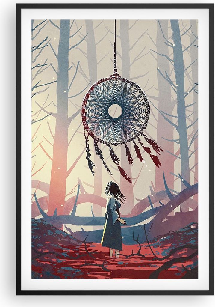 Gerahmtes Poster - Schwarzer Rahmen - Märchen Fänger Träume - 61x91,5 cm - Wand Bild - Wanddeko - Wandbilder - Kunstposter - Wandposter - Bilder...