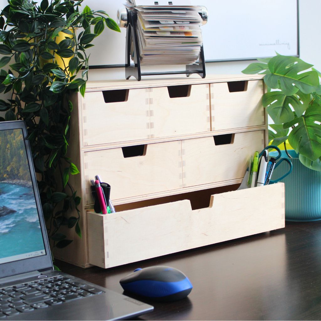 SEVICO Schubladen-Box aus Birken-Sperrholz | 7 Schubladen |42 x 20 x 28,5 cm (+/- 1 cm) | Mini-Kommode für Kleinigkeiten | Perfektes Ordnungssyste...