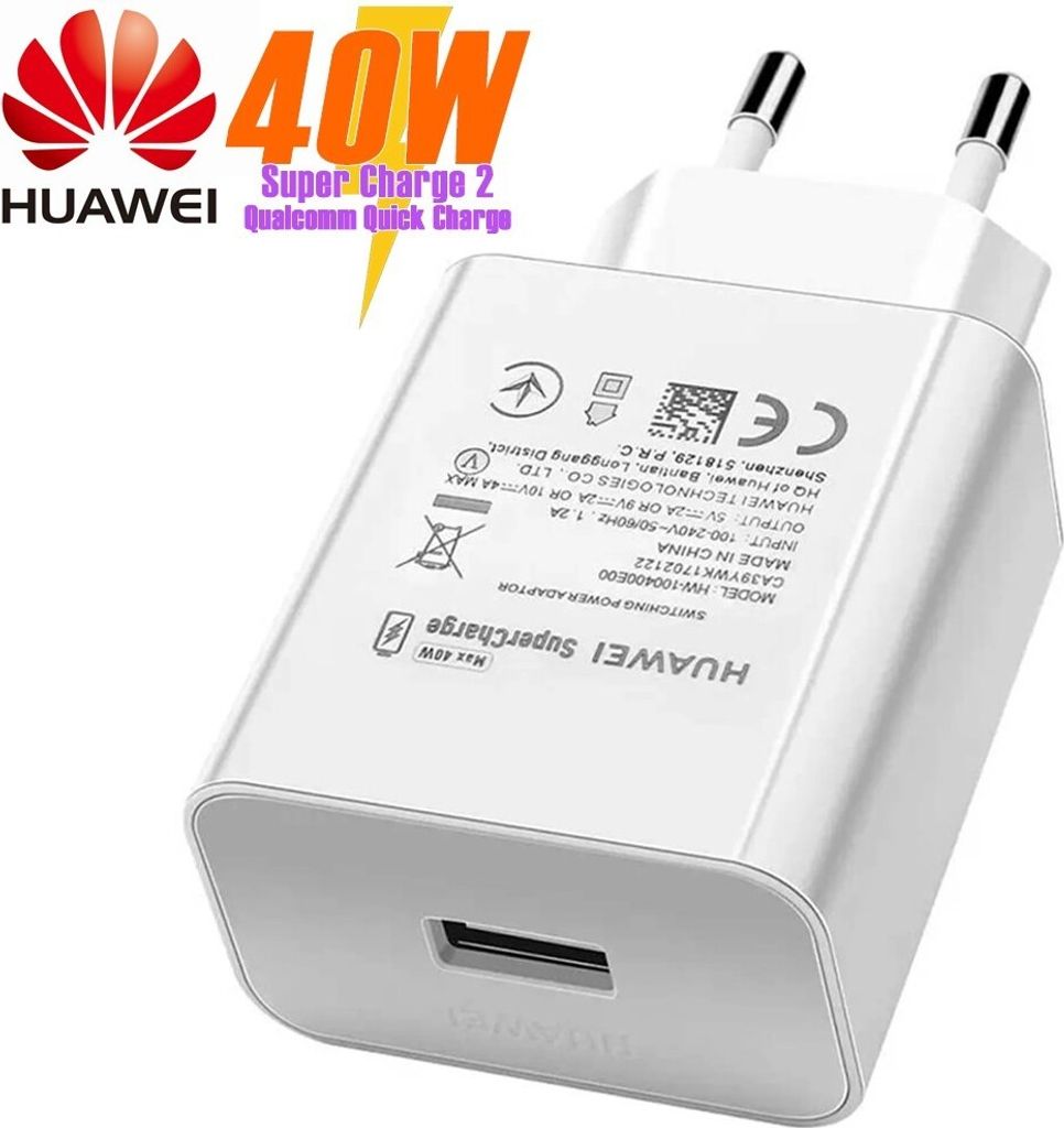 Original Huawei Netzteil / Schnellladegerät HW-100400E00, Super Charger, 4A - 40W, weiß