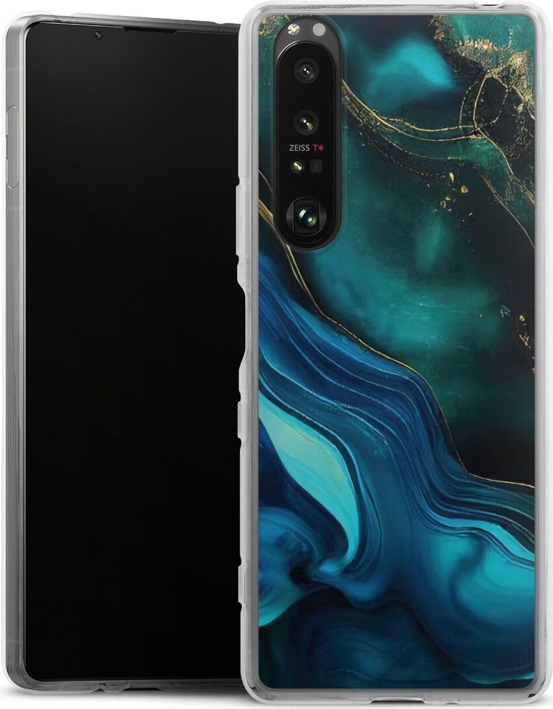 DeinDesign Handyhülle für Sony Xperia 1 III Silikon Hülle Case Smartphone Schutzhülle Art Farbverlauf Marmor
