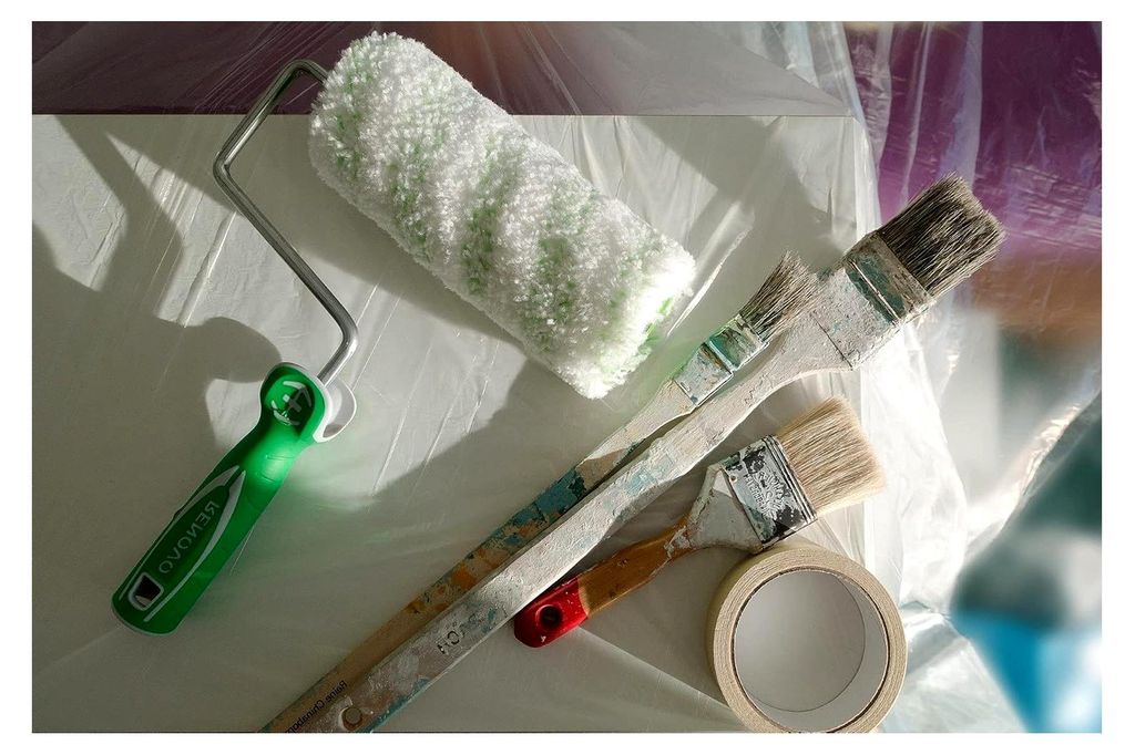 Malerset für Wandfarbe - Streichset mit Abstreifgitter für Farben - Malerroller groß und klein für innen und außen - Farbrolle für Fassaden- ...