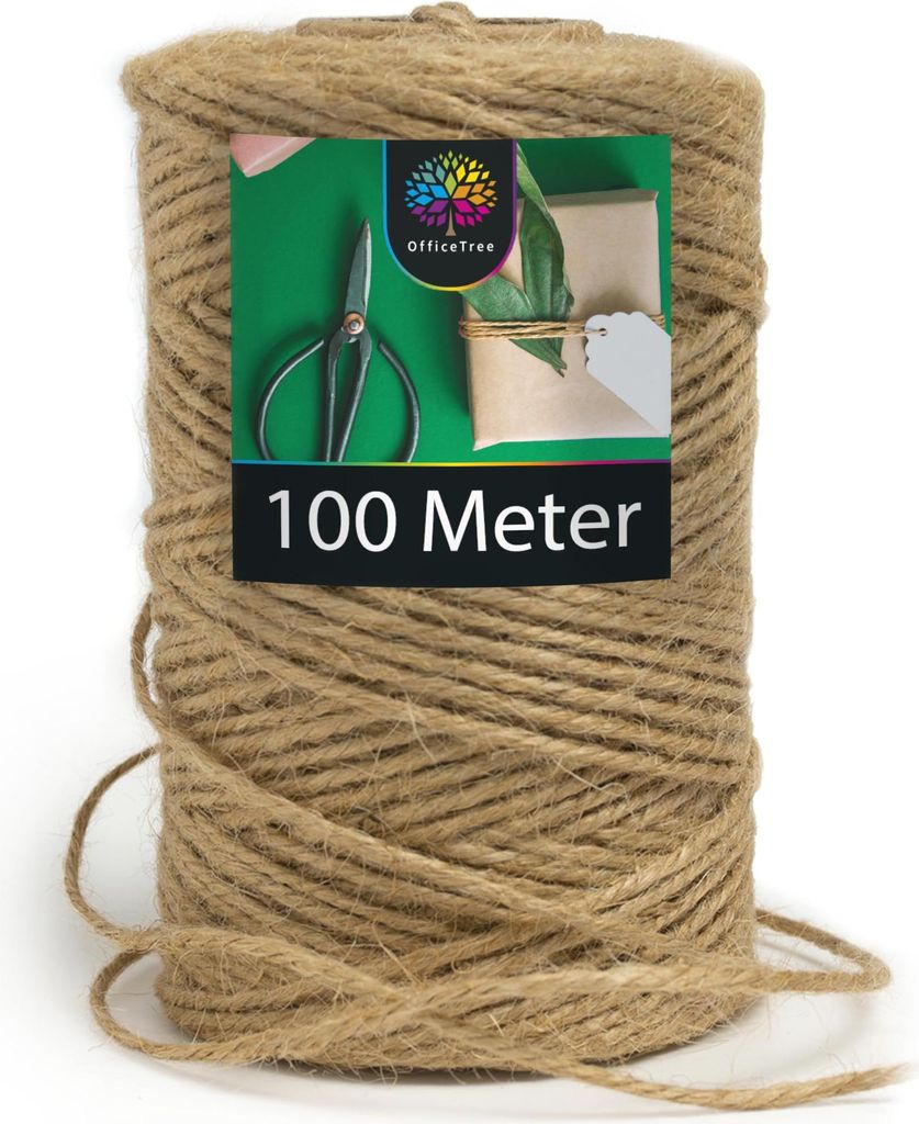 OfficeTree Bastelschnur - 100 m Rolle - Jute-Kordel Produktbild 