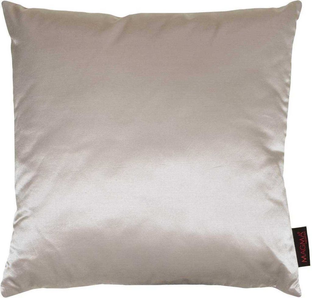 Magma Satin Kissenhülle Charme Uni 100% Baumwolle Reißverschluss Kissenbezug Dekokissen Sofakissen Zierkissen 40x40 cm Taupe