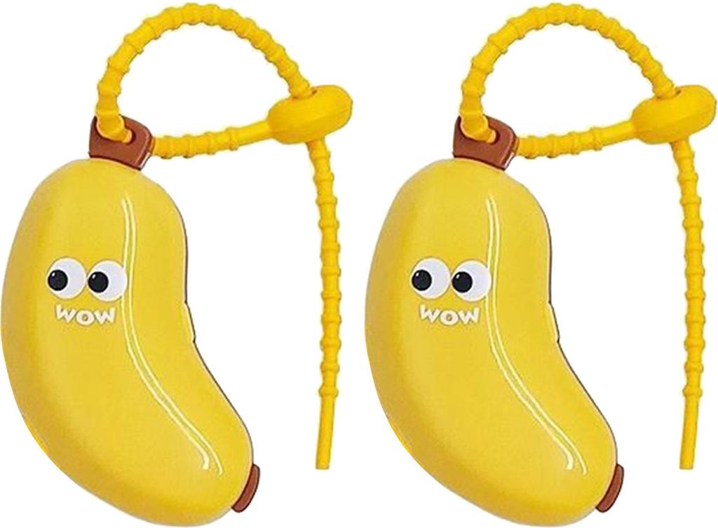 2-teilige lustige Zahnbürstenhülle in Bananenform, kompakte, tragbare Zahnbürsten-Schutzhülle mit Zahnpastaspender, Reiseetui