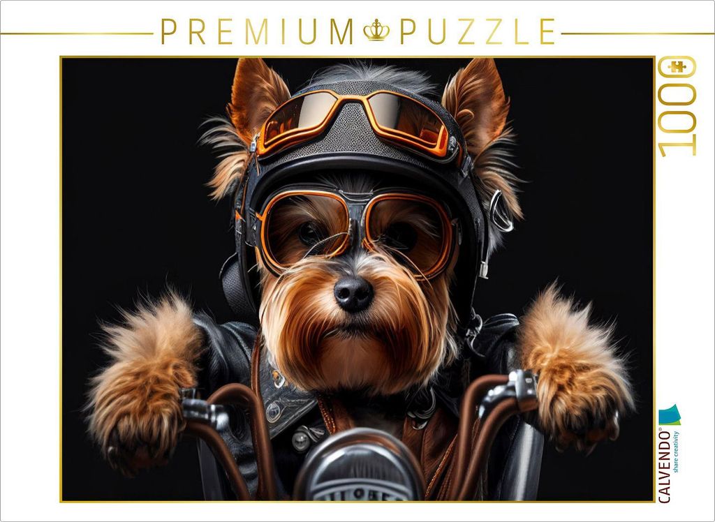 CALVENDO Puzzle Ein Motiv aus dem Kalender Der humoristische Yorkshire Terrier Kalender | 1000 Teile Lege-Größe 64x48cm Foto-Puzzle für glückli...