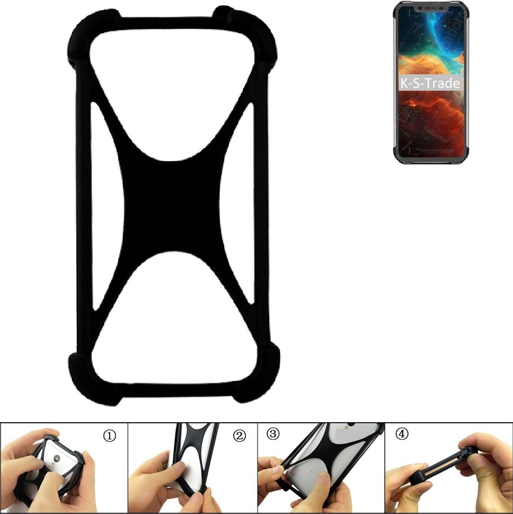 K-S-Trade Handy-Hülle Schutz-Hülle kompatibel mit Blackview BV9600 Silikon Bumper TPU Softcase Smartphone Stoßschutz, schwarz