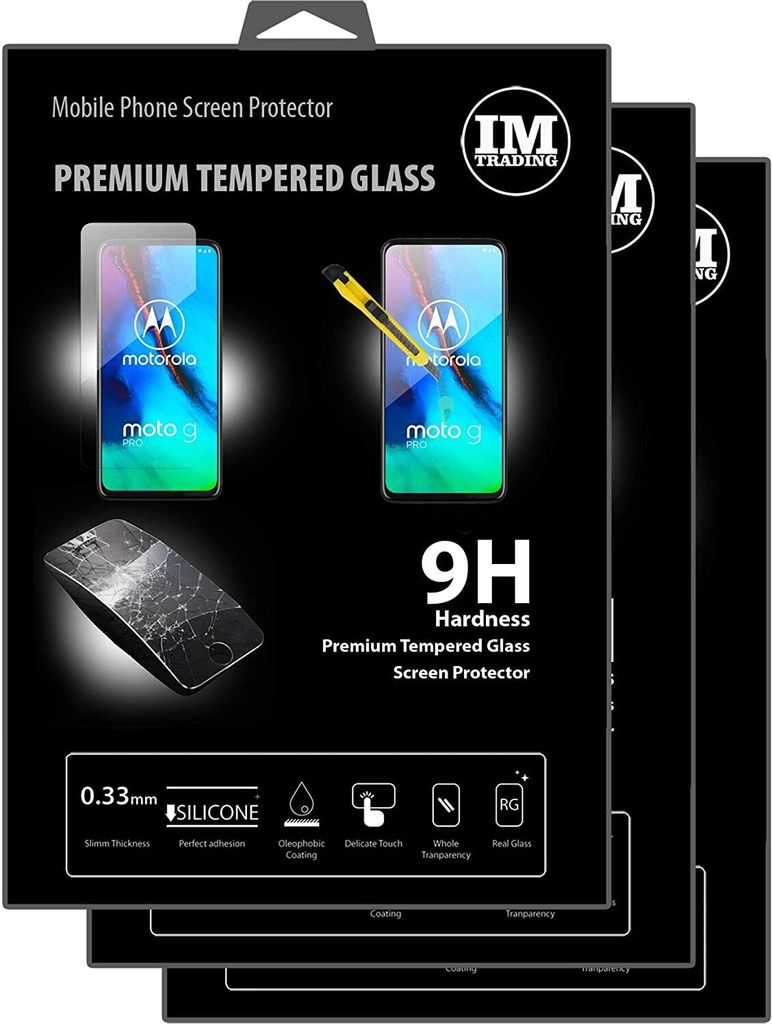 3X Panzer Schutz Glas 9H Tempered Glass Display Schutz Folie Display Glas Screen Protector kompatibel mit Motorola Moto G Pro