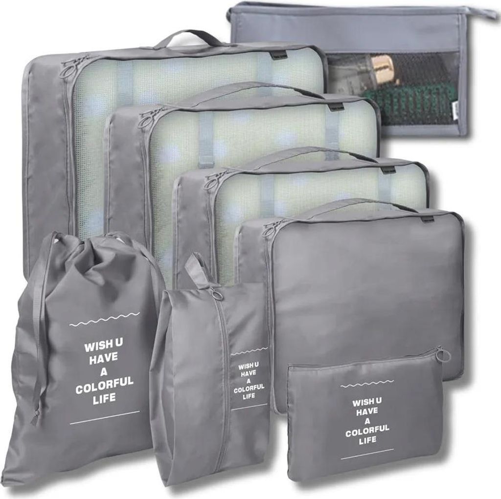 Set de voyage de 8 organiseurs de valise imperméables à Image du produit 