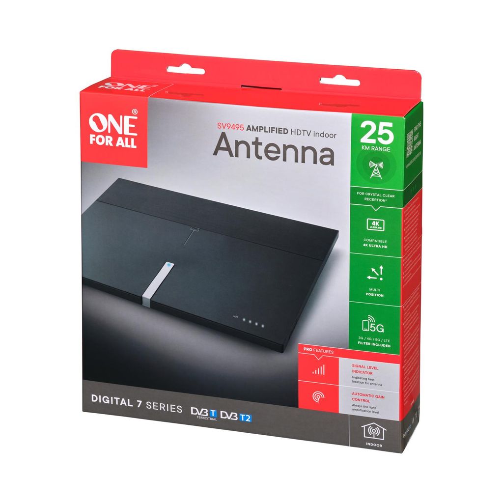 One For All Premium Line SV 9495, Vnitřní, Černá, DVB-T, Obrázek produktu 