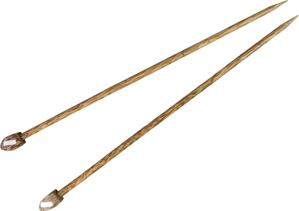 Handschmeichler! Stricknadeln Palmholz m. Bone 35 cm, Gr. 7,0 mm