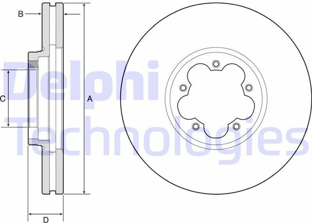 2x DELPHI Bremsscheibe BG9176C für FORD Transit Custom V362 Produktbild 