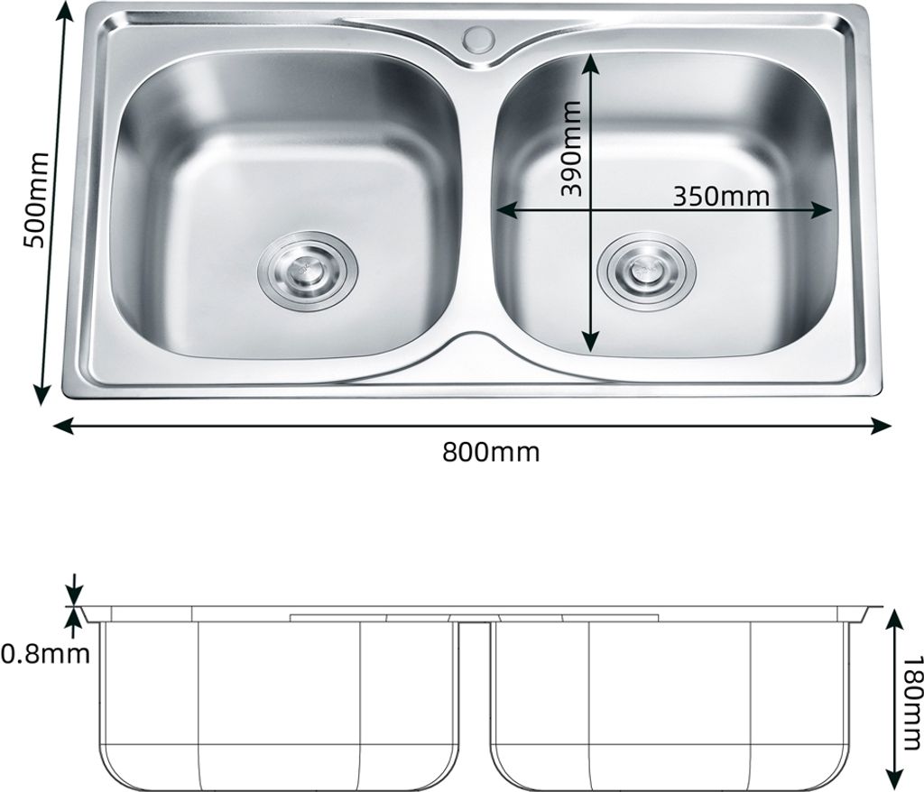 Doppelspülbecken Einbauspüle Edelstahlspüle Spüle Produktbild 5