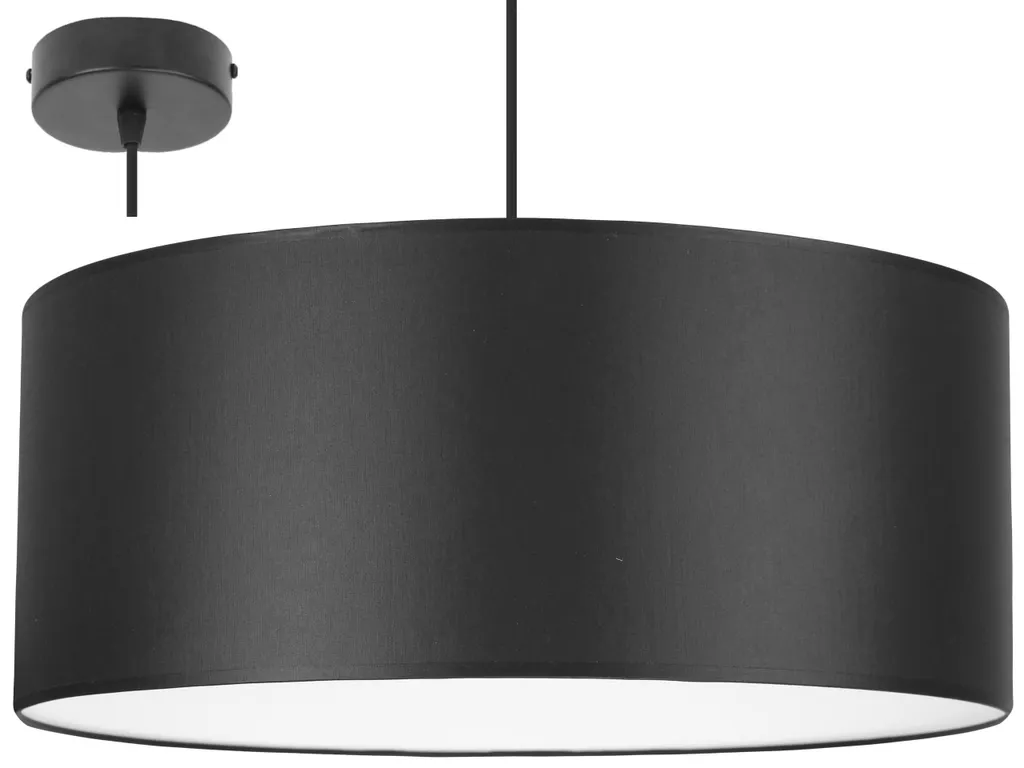 Grande suspension design 50 cm avec abat-jour blanc et centre épuré