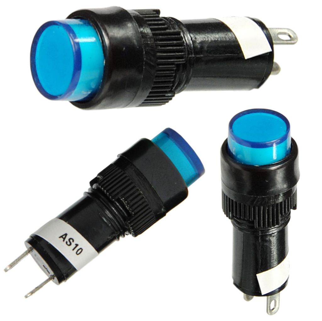 LED Signalleuchte Kontrollleuchte Leuchtmelder 12V Ø 10mm Blau