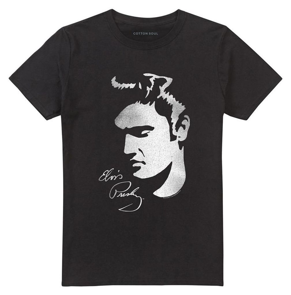 Elvis Presley - "Simple Face" T-Shirt für Herren/Damen Uni TV33699 (M) (Schwarz)
