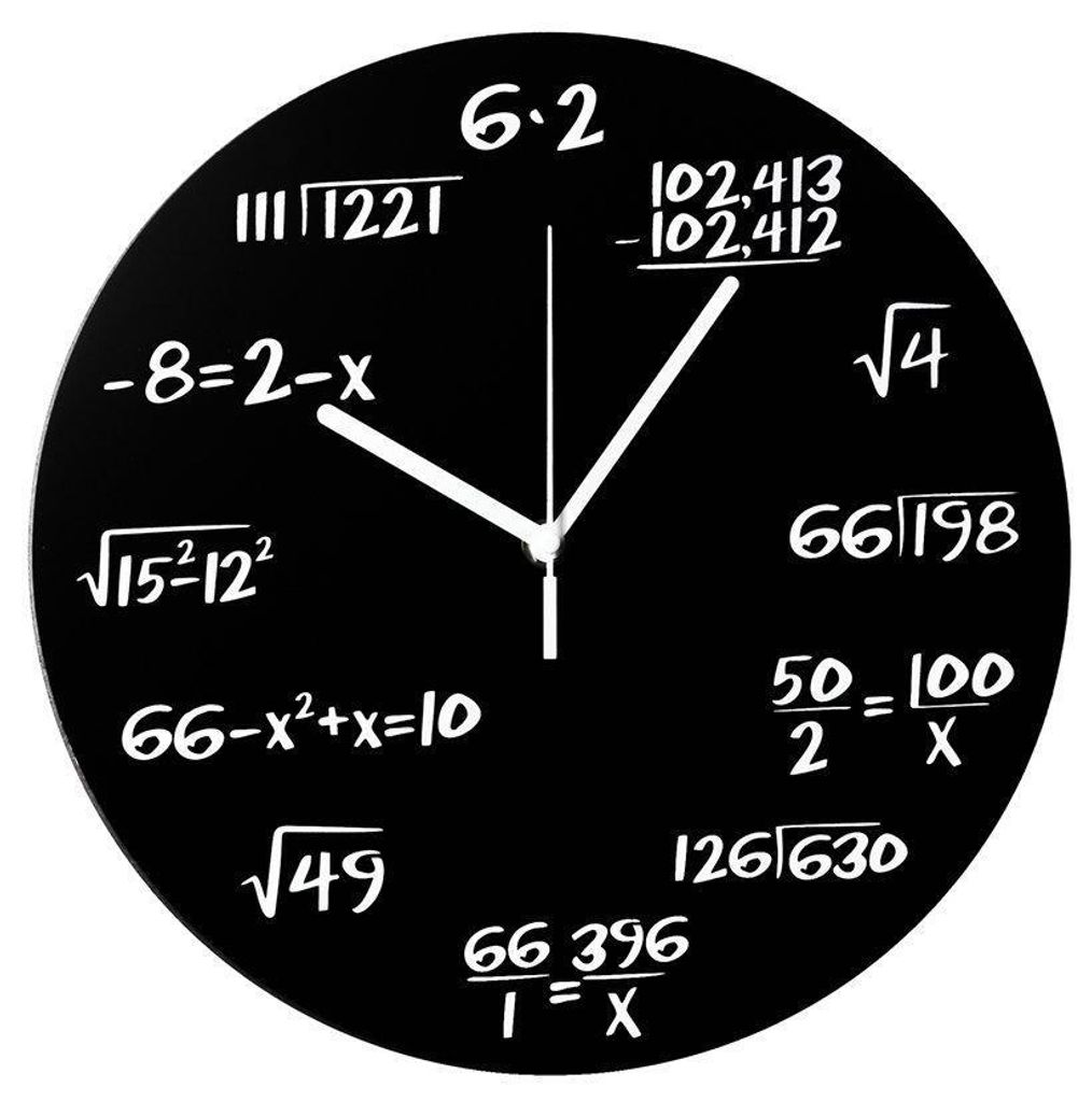 Gadget Master Mathematikuhr, schwarz, Kunststoff, mit mathematischen Formeln, batteriebetrieben