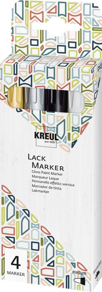 KREUL Lackmarker "Gloss Paint Marker" medium 4er Set