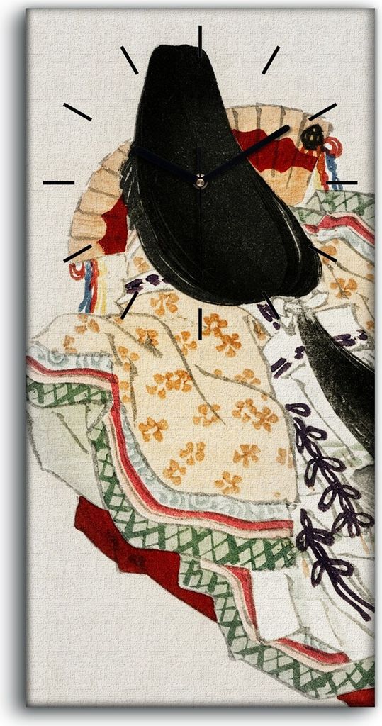Dekor Leinwand Uhr Wandbilder 30x60 Malerei Asiatische Traditionell Kimono - schwarze Hände