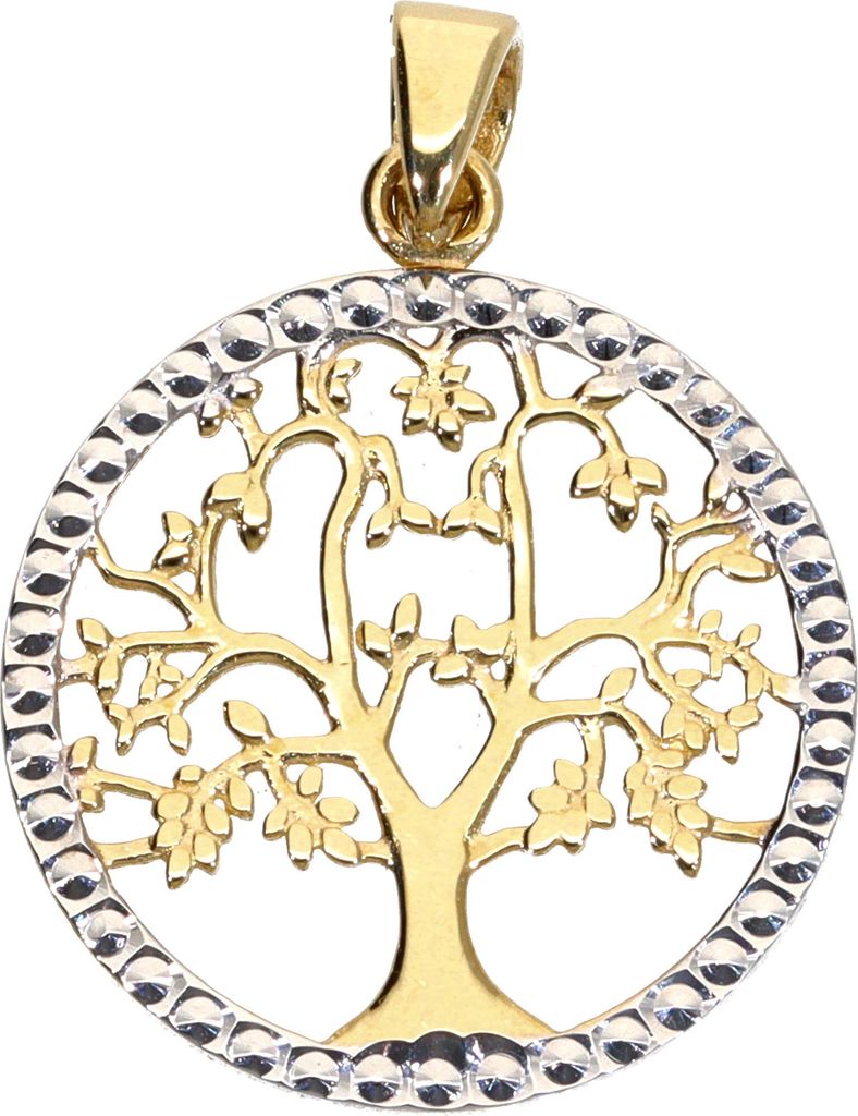 Ketten Anhänger Lebensbaum in bicolor echt Gold 333 (8 kt) Produktbild 
