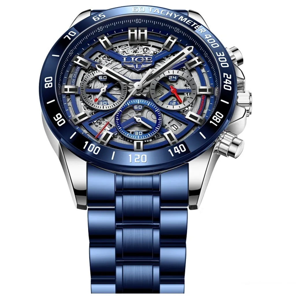 Orologio Uomo LIGE Seth KP14655 Blu Argento - Il Trend del Momento