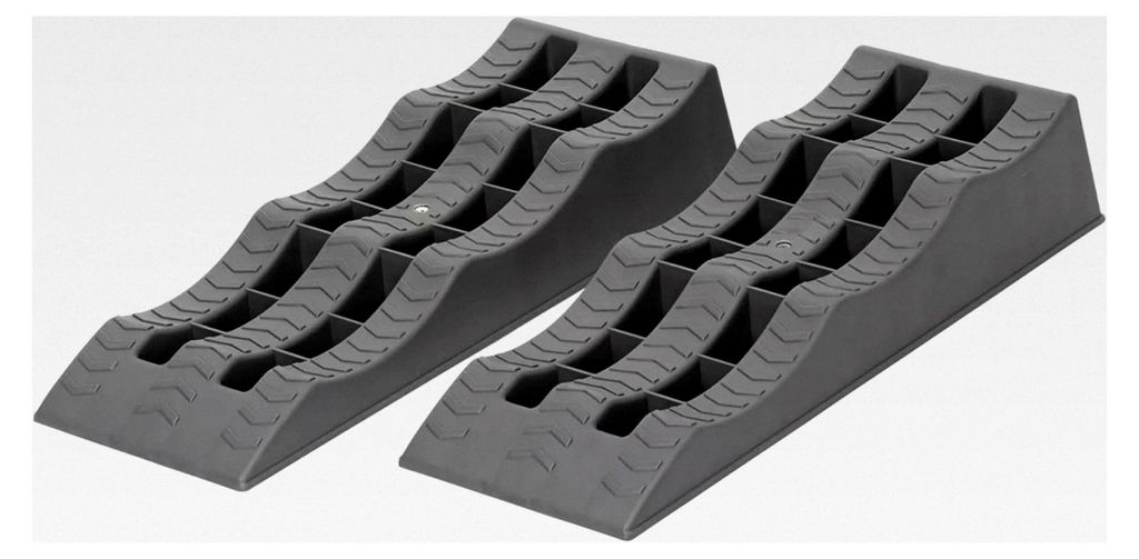 Auffahrkeile für Wohnmobile | Stufenkeile mit drei Höhen | Stabil und rutschfest | Ideal für Nivellierung und Stabilität - geeignet für uneben...