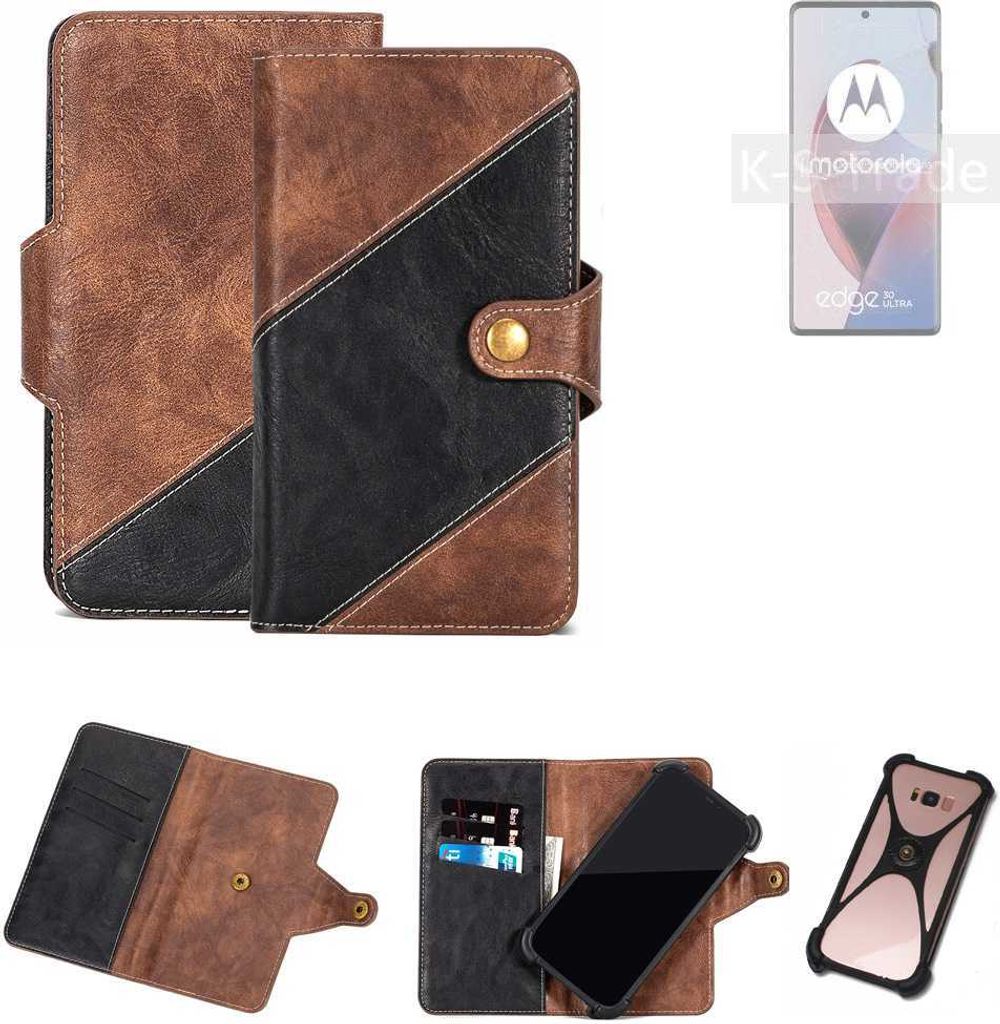 K-S-Trade Handyhülle Schutzhülle Bookstyle Case kompatibel mit Motorola Edge 30 Ultra Klapphülle Cover Hülle Schutztasche 1x