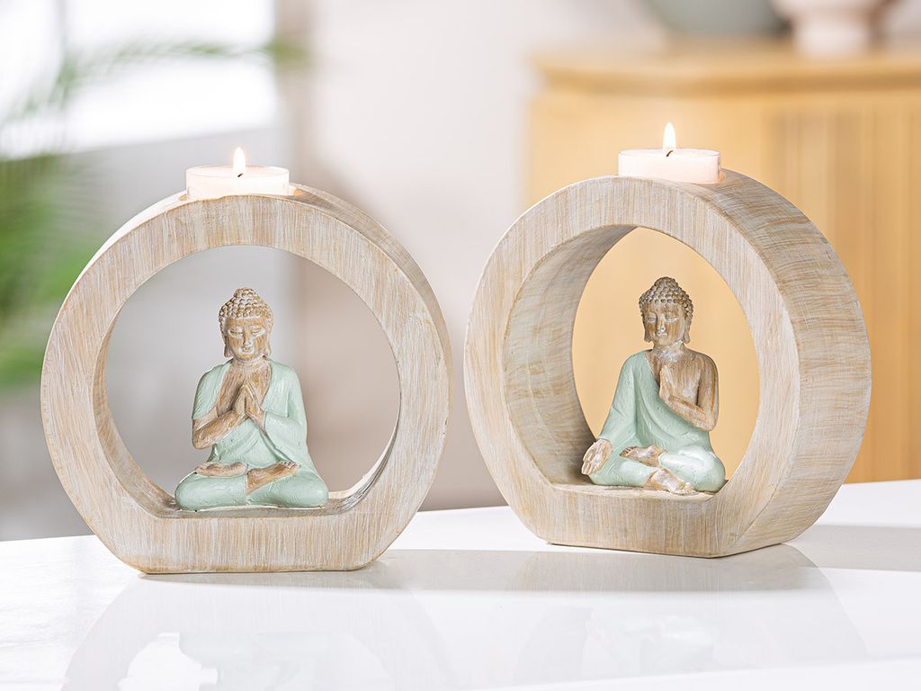 Gilde Figur Buddha Teelichthalter "Meditation" 52605