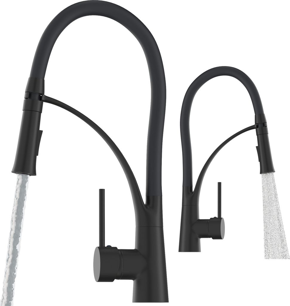 Granitan | Küchenarmatur Nexo - Schwarz - 43 cm Höhe - Produktbild 